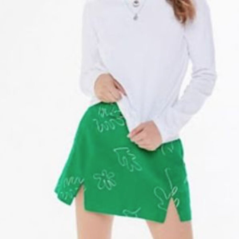 Revolve Capulet Front Slits Mini Skirt in Green M